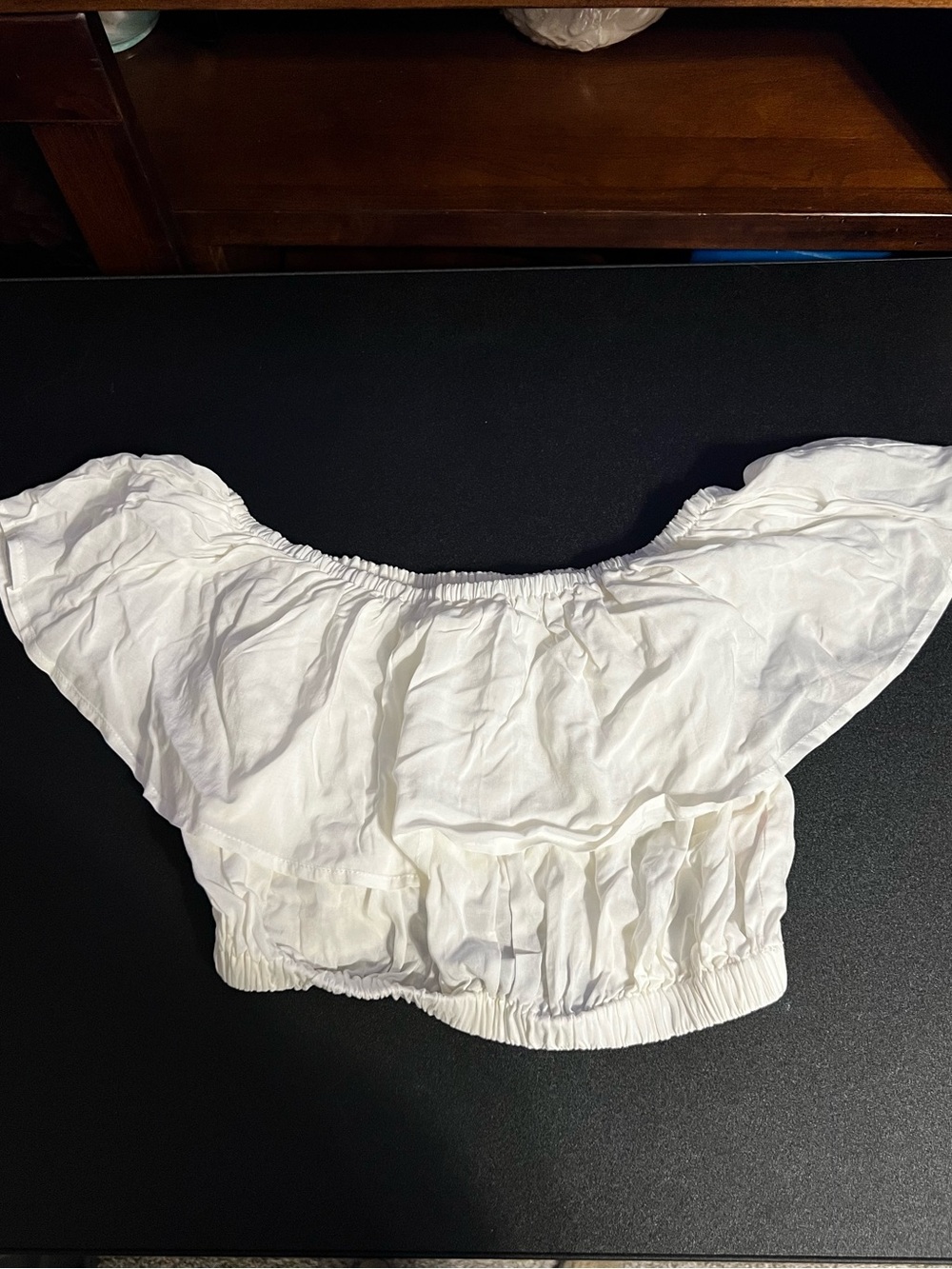 Victoria's Secret White Off-the-Shoulder Crop Top